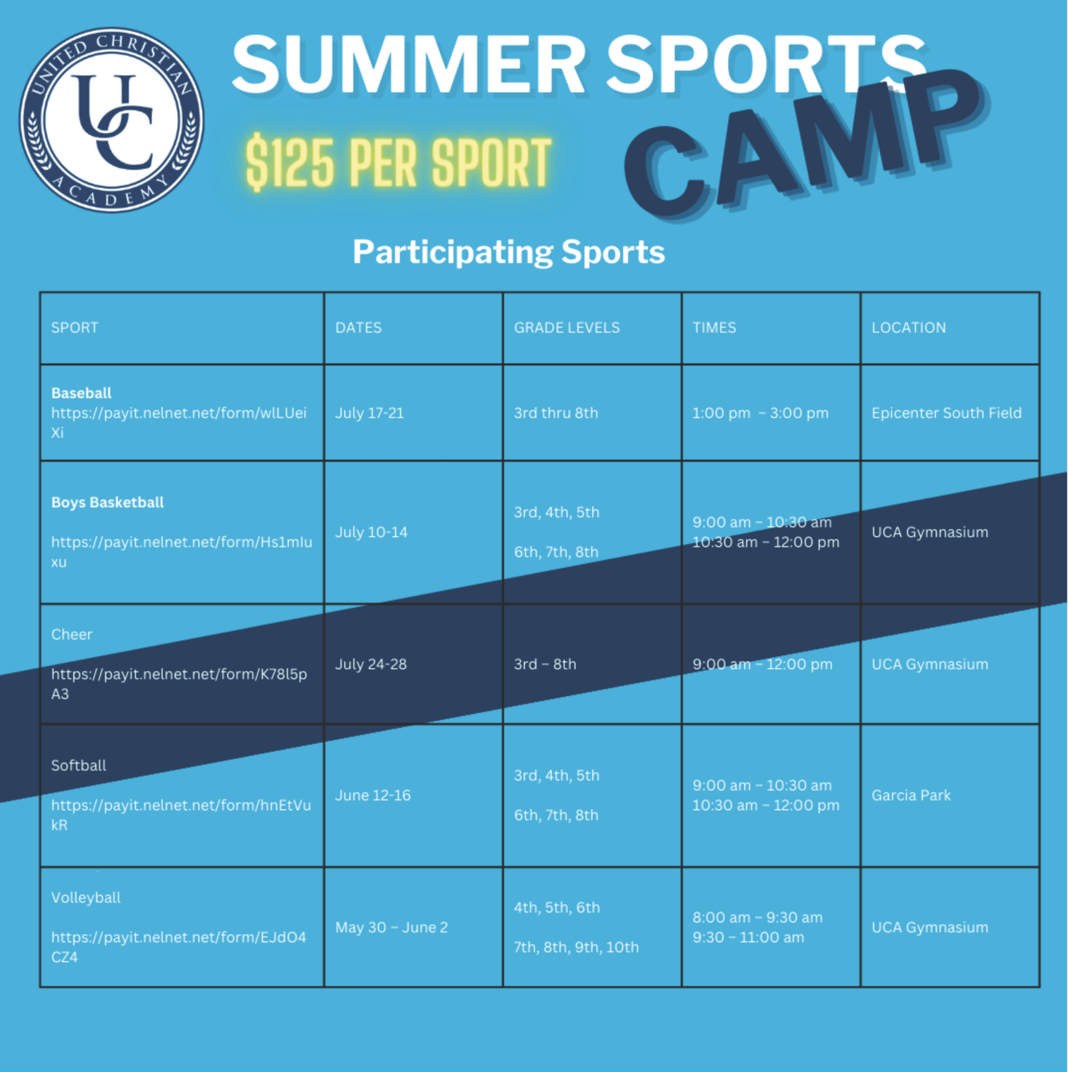 UCA Summer Sports Camp United Christian Academy
